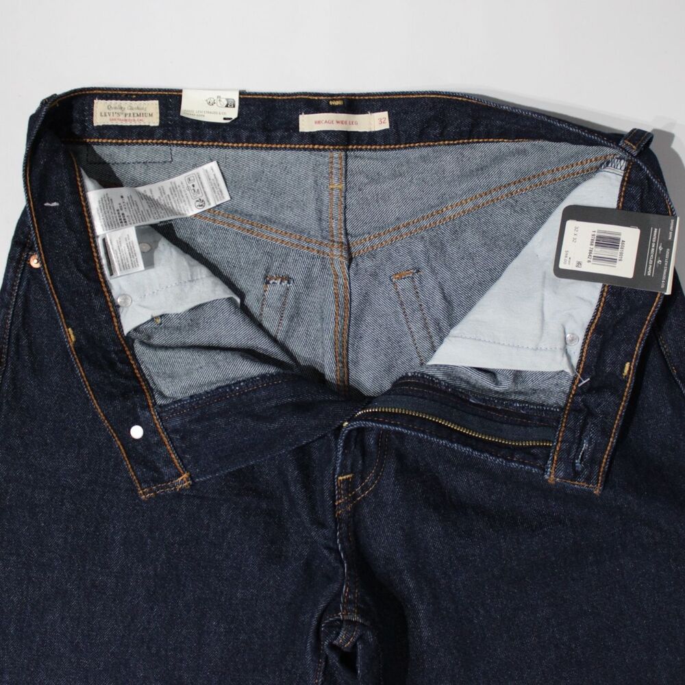 NWT $98 Levi's Ribcage Wide Leg Jeans Dark Wash High Rise Women Size 32x32 (J6) - Picture 8 of 16